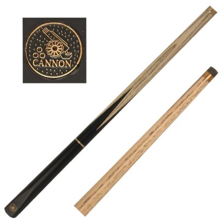 Queue de billard anglais snooker manta noire et frêne 146 cm 3 pièces viroles laiton procédé 9mm