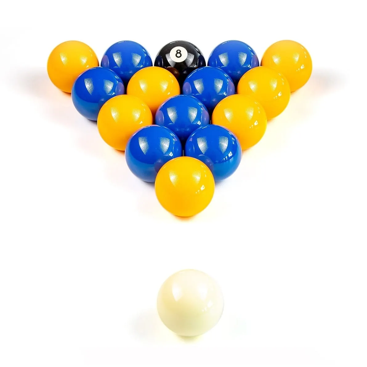 Jeu de billes Pool anglais aramith jaune et bleu 57 mm