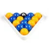 Jeu de billes Pool anglais aramith jaune et bleu 57 mm triangle