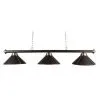 luminaire 3 globes domes noir cuir simili pool pub