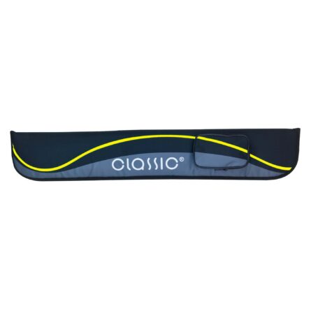 etui queues de billard housse de transport noire et jaune pour deux queues