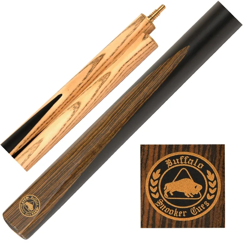 Queue de billard anglais Marcello bois frêne 145 cm 2 pièces viroles laiton procédé 9mm