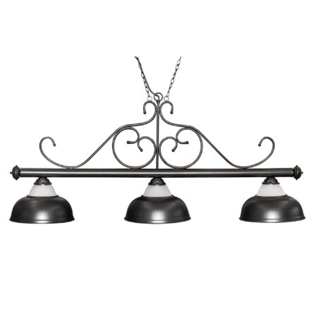 luminaire billard vintage acier noir luxe 3 globes