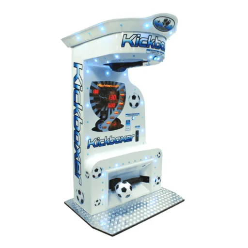 machine a coup de poing et coup de pied jeu de force kickboxer blanc pour bowling, salle de jeu et indoor club game