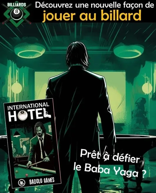 jeu de billard international hotel badolo games john wick cartes