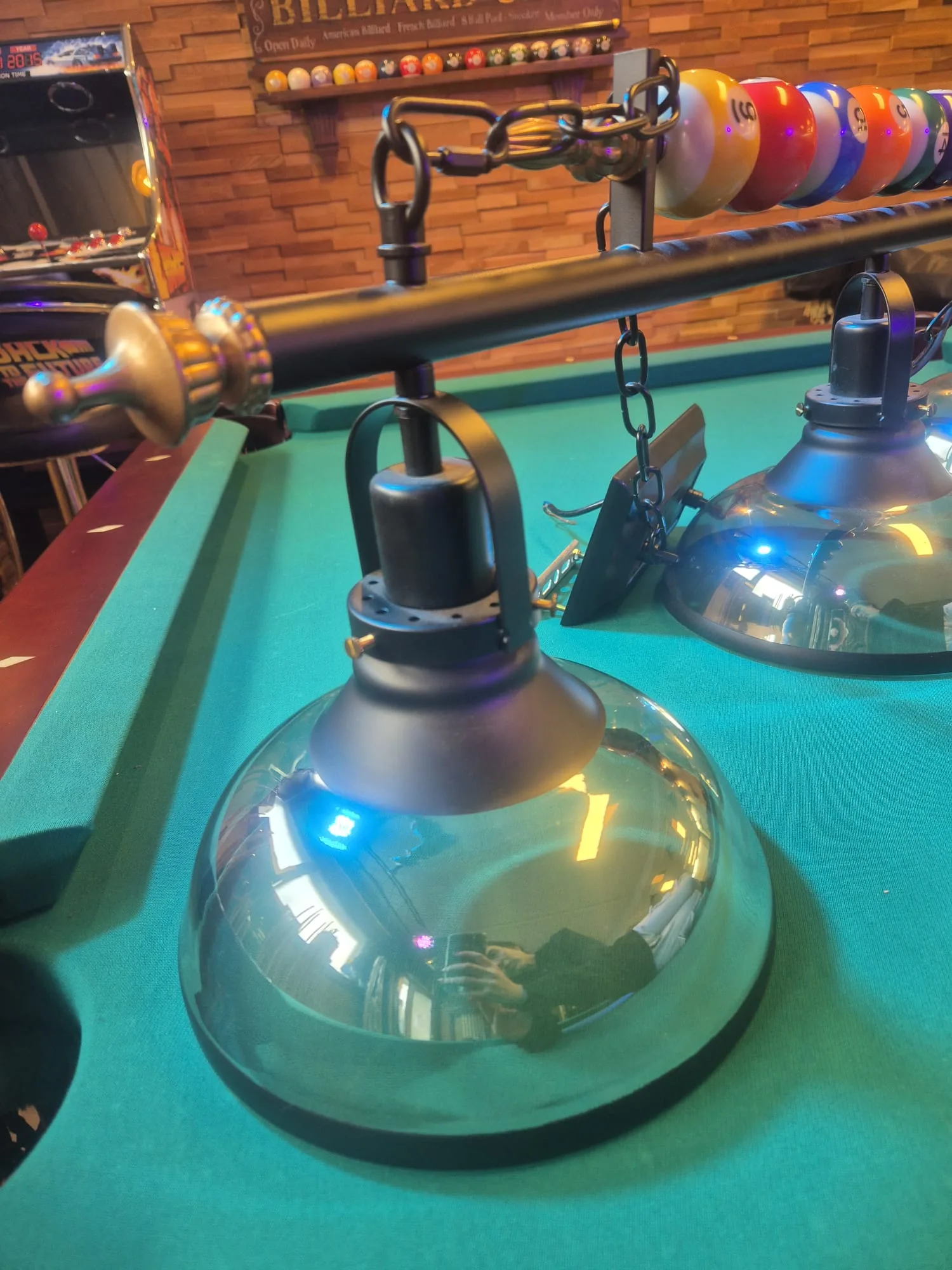 luminaire occasion billard billes de ebillard vintage industry noir verre