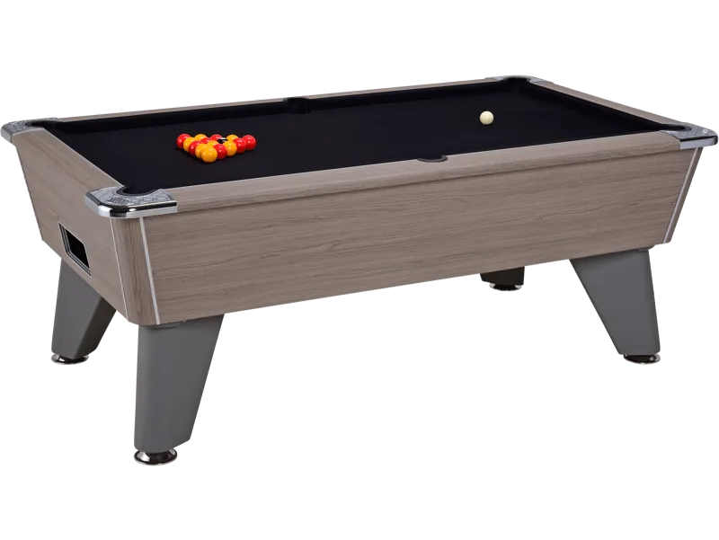 billard pool anglais café freplay DPT Omega chêne gris tapis noir
