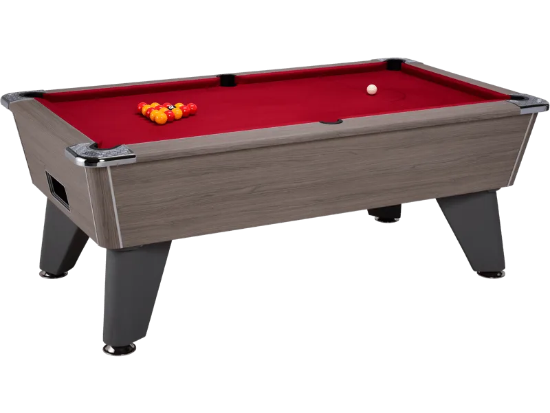 billard pool anglais café freplay DPT Omega chêne gris tapis rouge