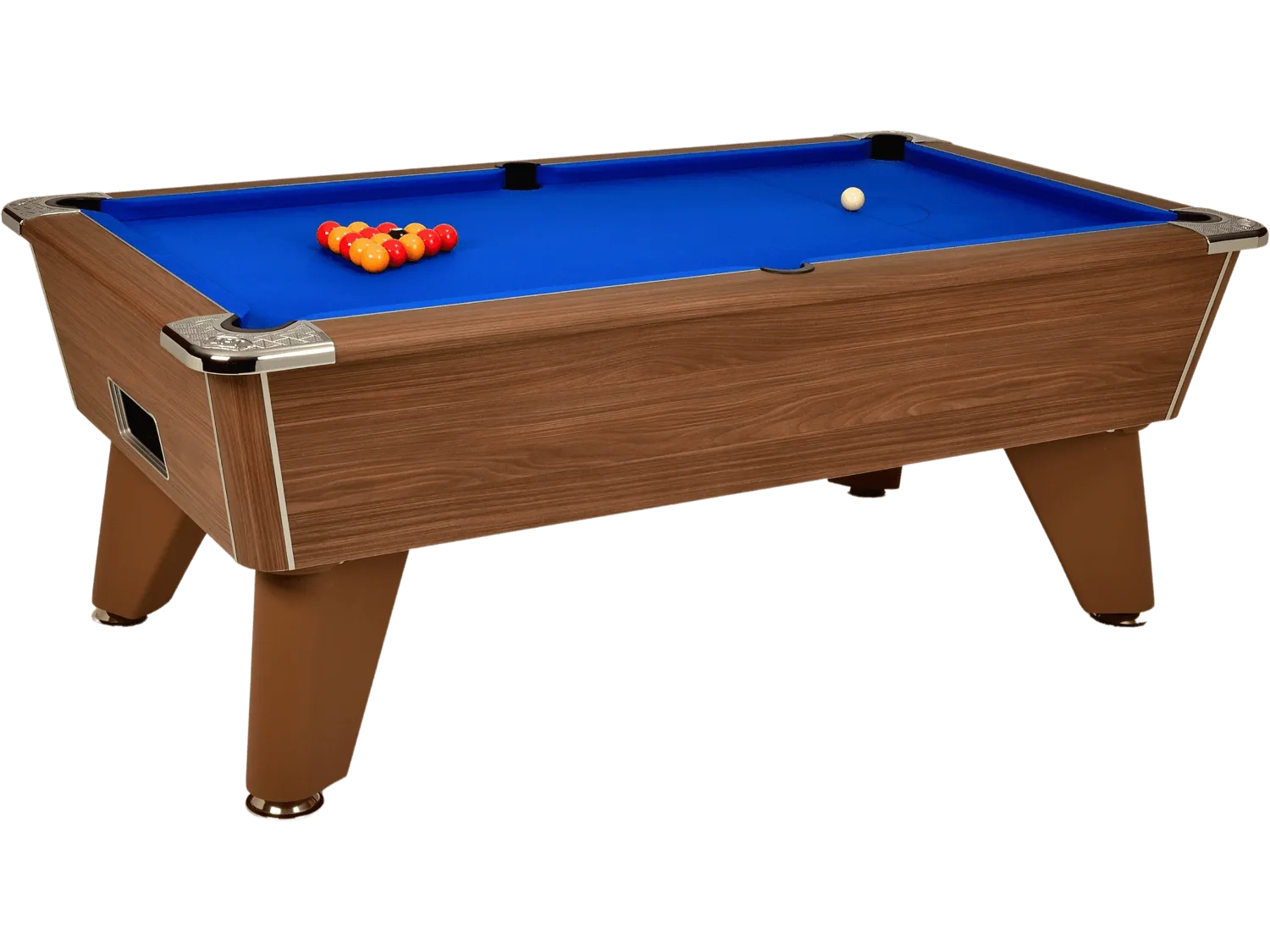 dpt-omega-pro-freeplay-walnut-blue billard pool anglais café freeplay DPT Omega noyer tapis bleu