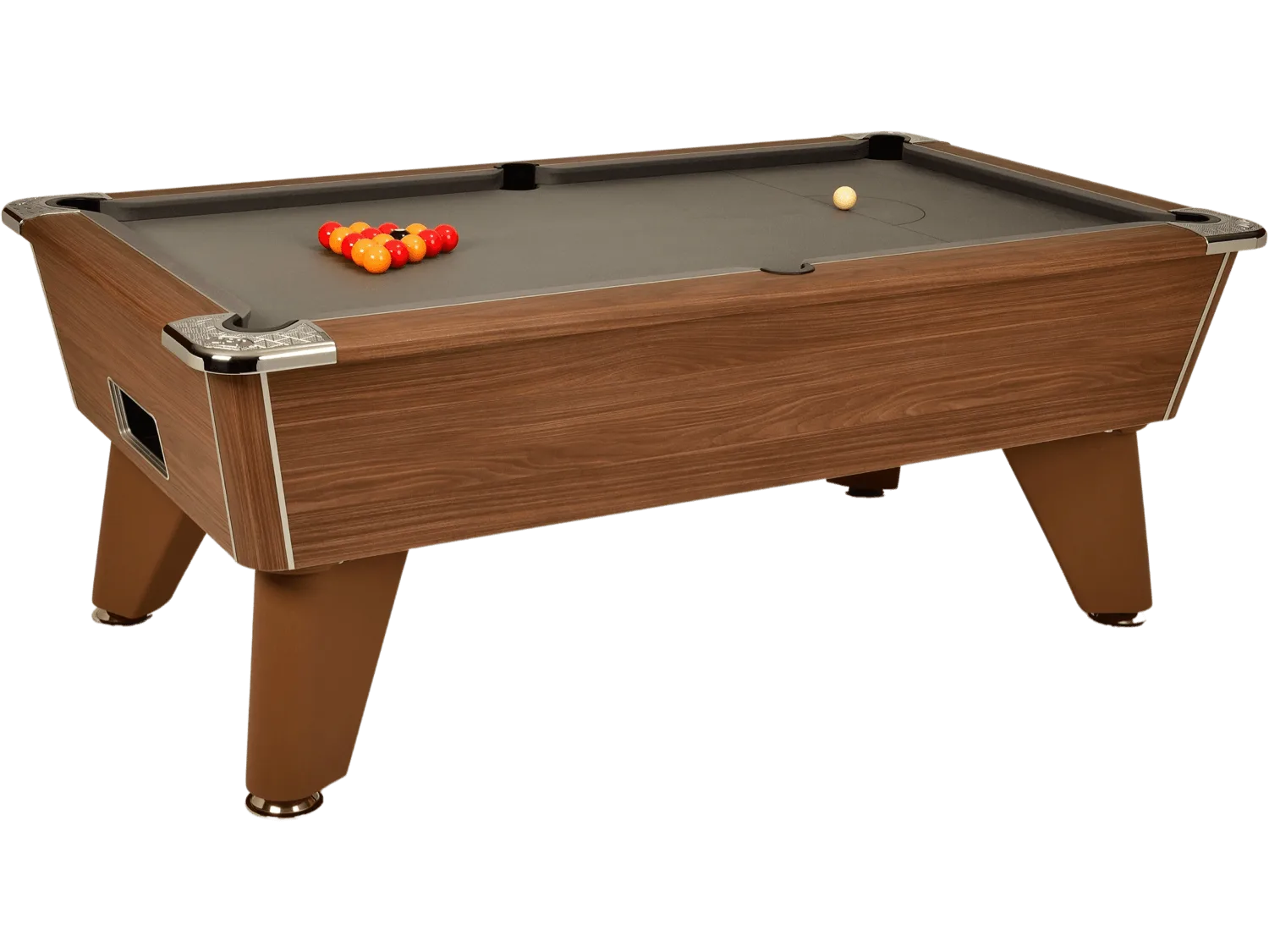 dpt-omega-pro-freeplay-walnut-grey billard pool anglais café freeplay DPT Omega noyer tapis gris