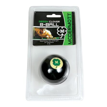 Bille de billard noire, 8-ball avec trèfle McDermott 57,2mm