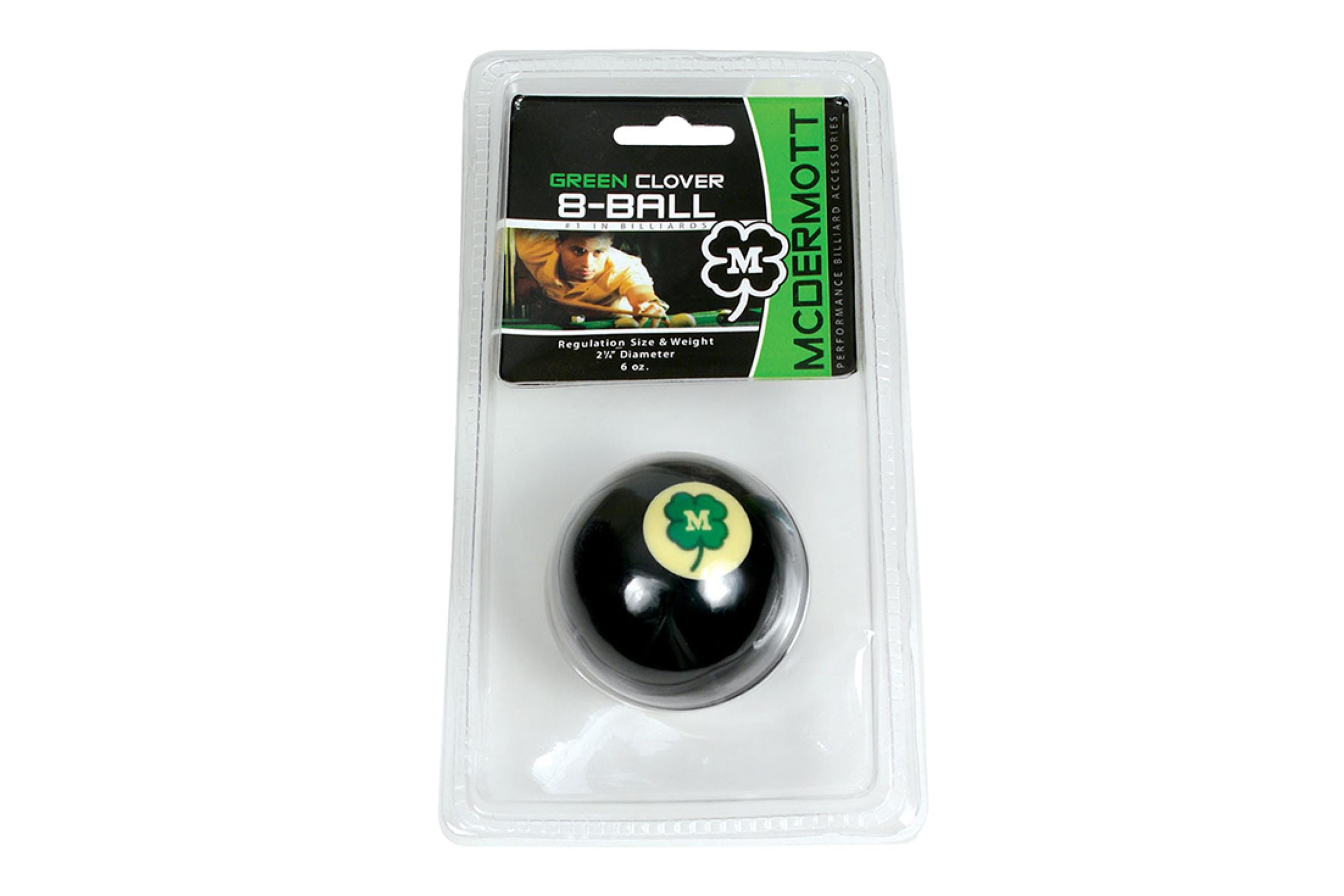 Bille de billard noire, 8-ball avec trèfle McDermott 57,2mm