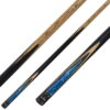 queue de billard snooker pool anglais en frene noire et bois avec bleu eau motifs élégante