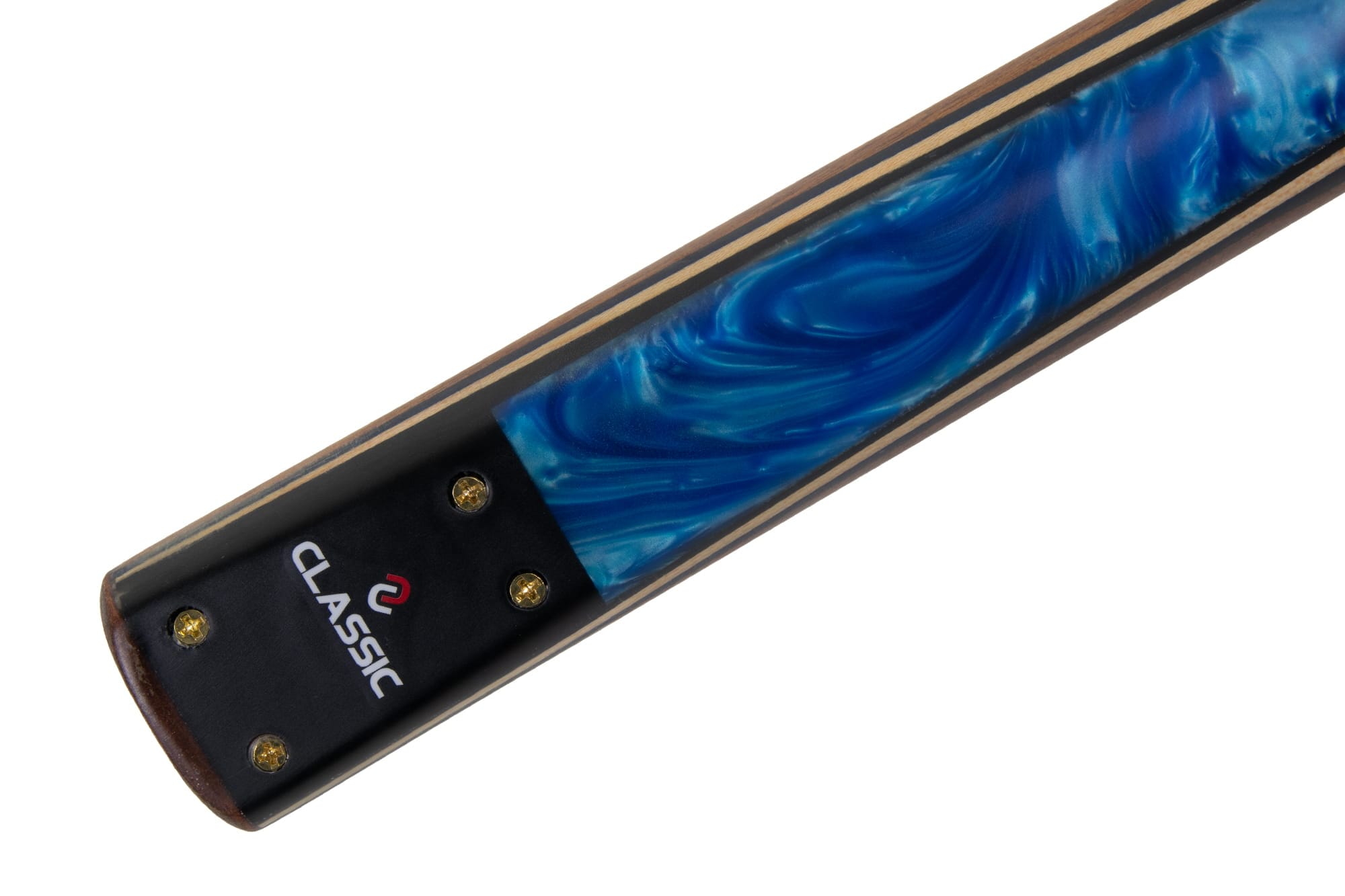 queue de billard snooker pool anglais en frene noire et bois avec bleu eau motifs élégante