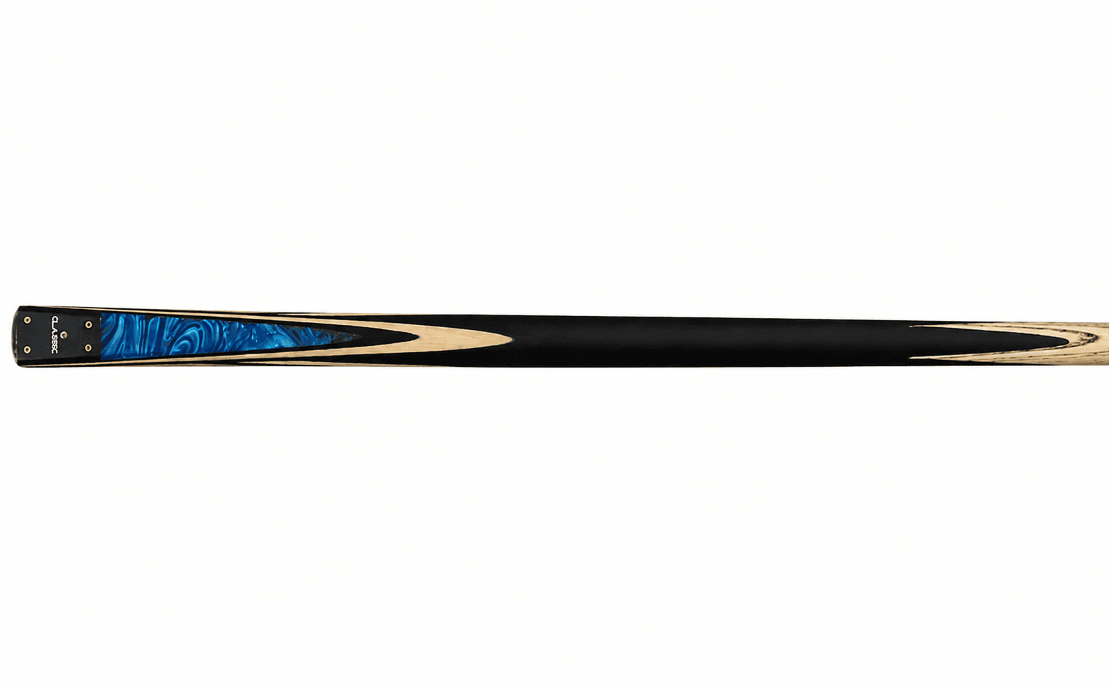 queue de billard snooker pool anglais en frene noire et bois avec bleu eau motifs élégante